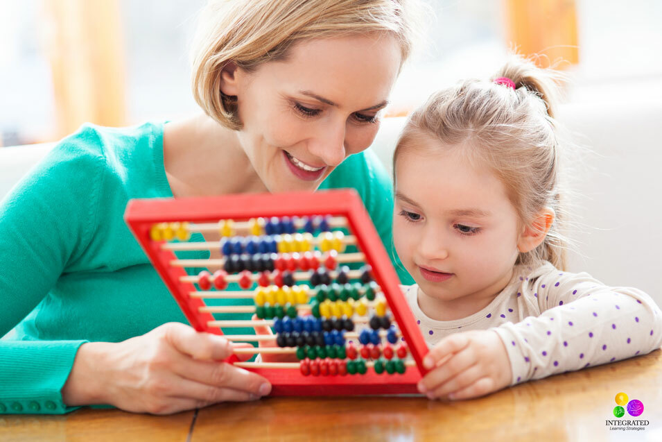 mom helping daughter with game