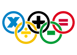 multiplication signs in Olympic ring form