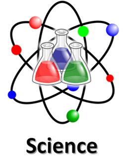 Science orbit with beakers