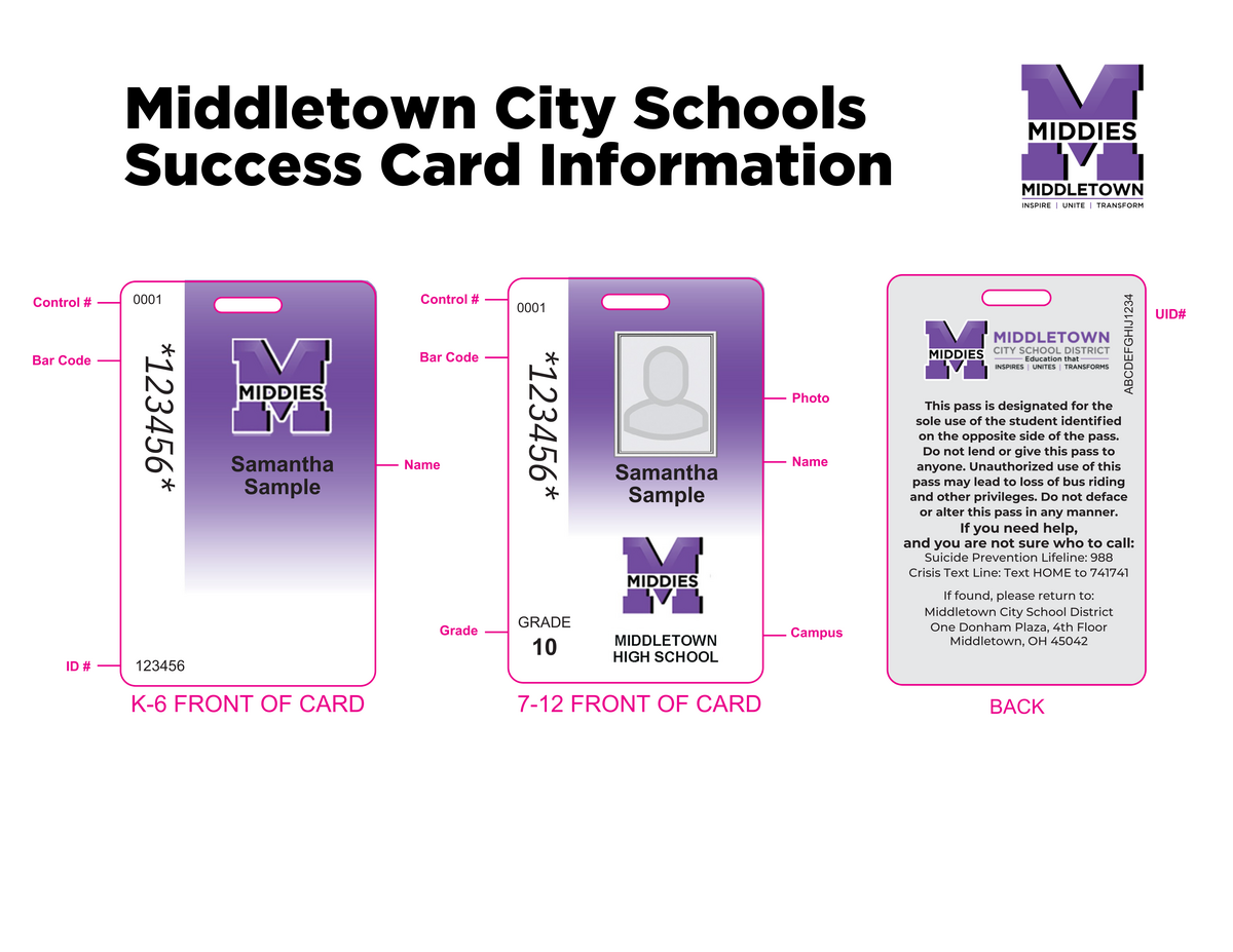 Departments - Transportation - Student Success Card | Middletown City ...