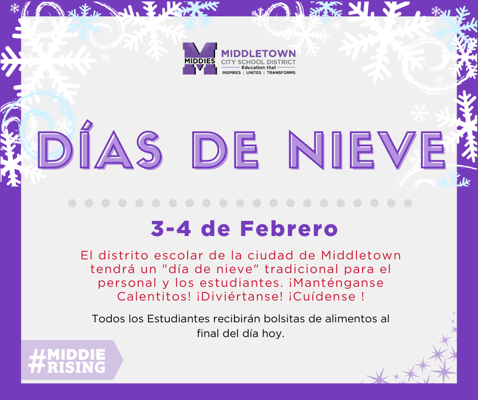 Snow Days poster in Spanish