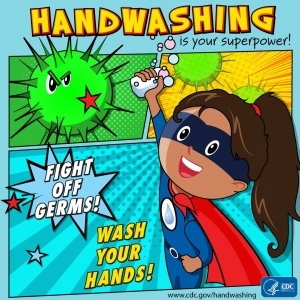 Handwashing supergirl