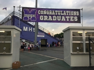 Graduation sign at Barnitz Stadium