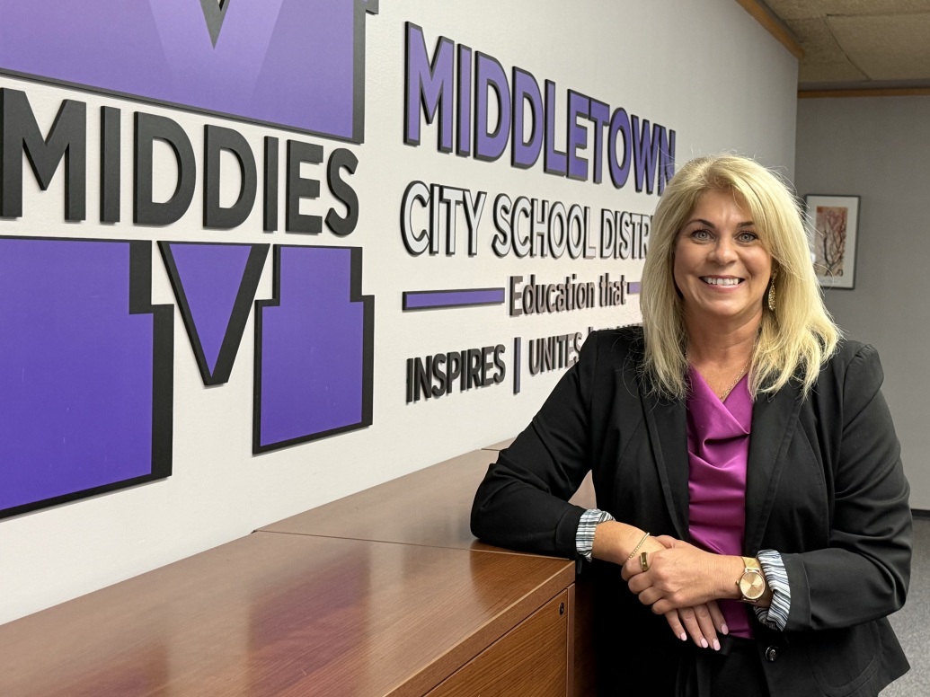 Andrea Longworth photo with MCSD logo in background