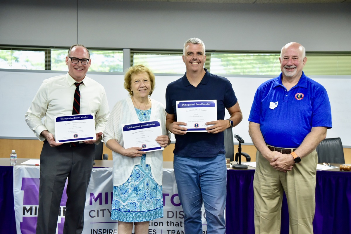 Board members Moore, Scheibert and Urso with Mark Ewing