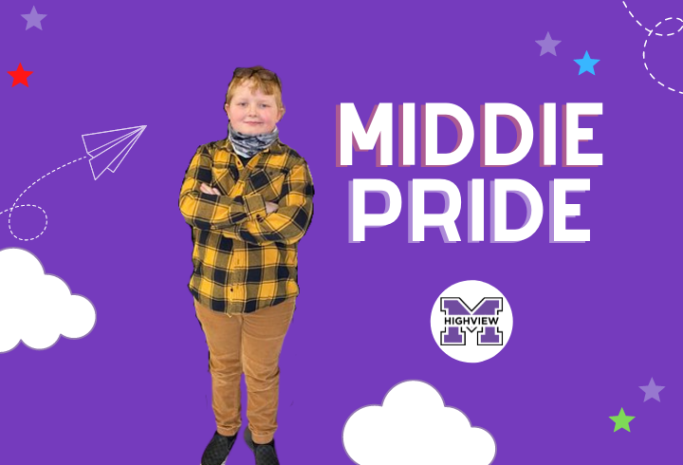 Middie Pride text with student smiling