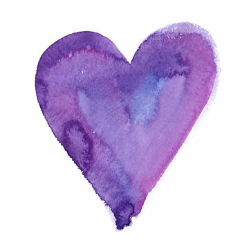 pink, purple and blue watercolor heart